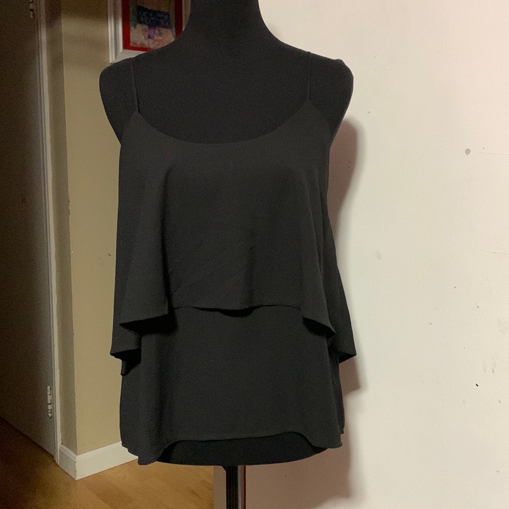Paper crane - black sheer camisole size Med